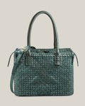 Box L - Bauletto grande in pelle intrecciata jeans