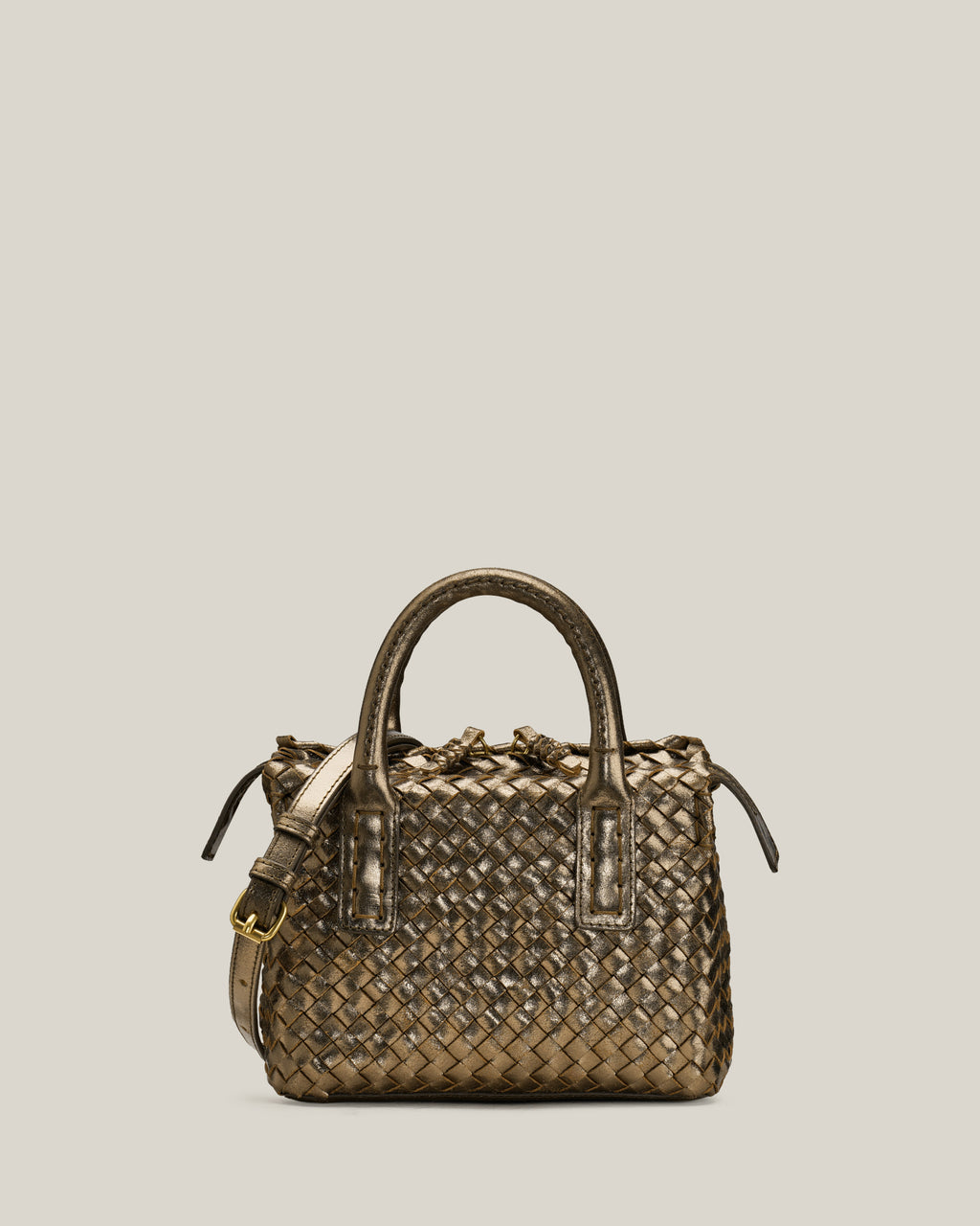 Box S - Bauletto piccolo intrecciato ottone