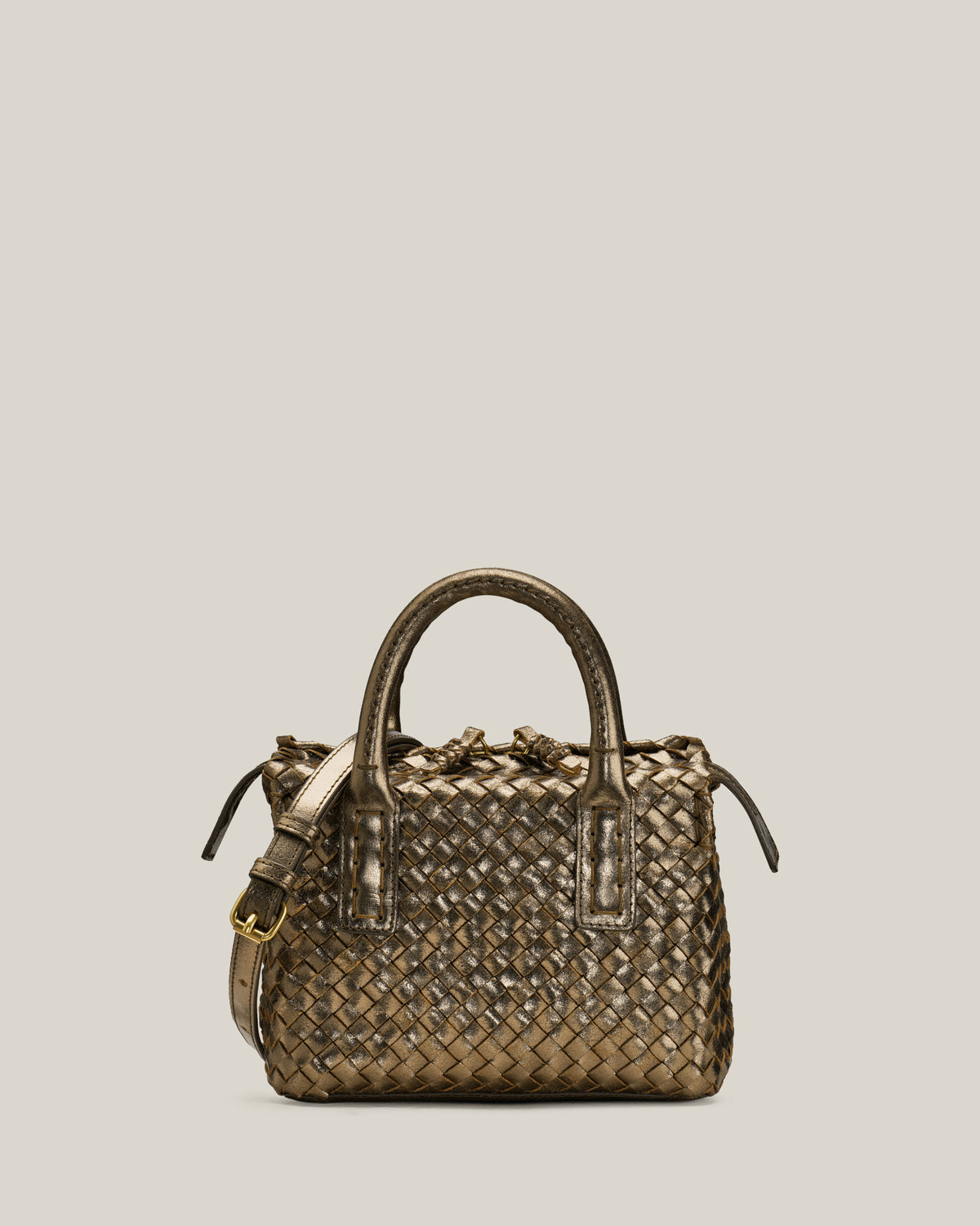 Box S - Bauletto piccolo intrecciato ottone