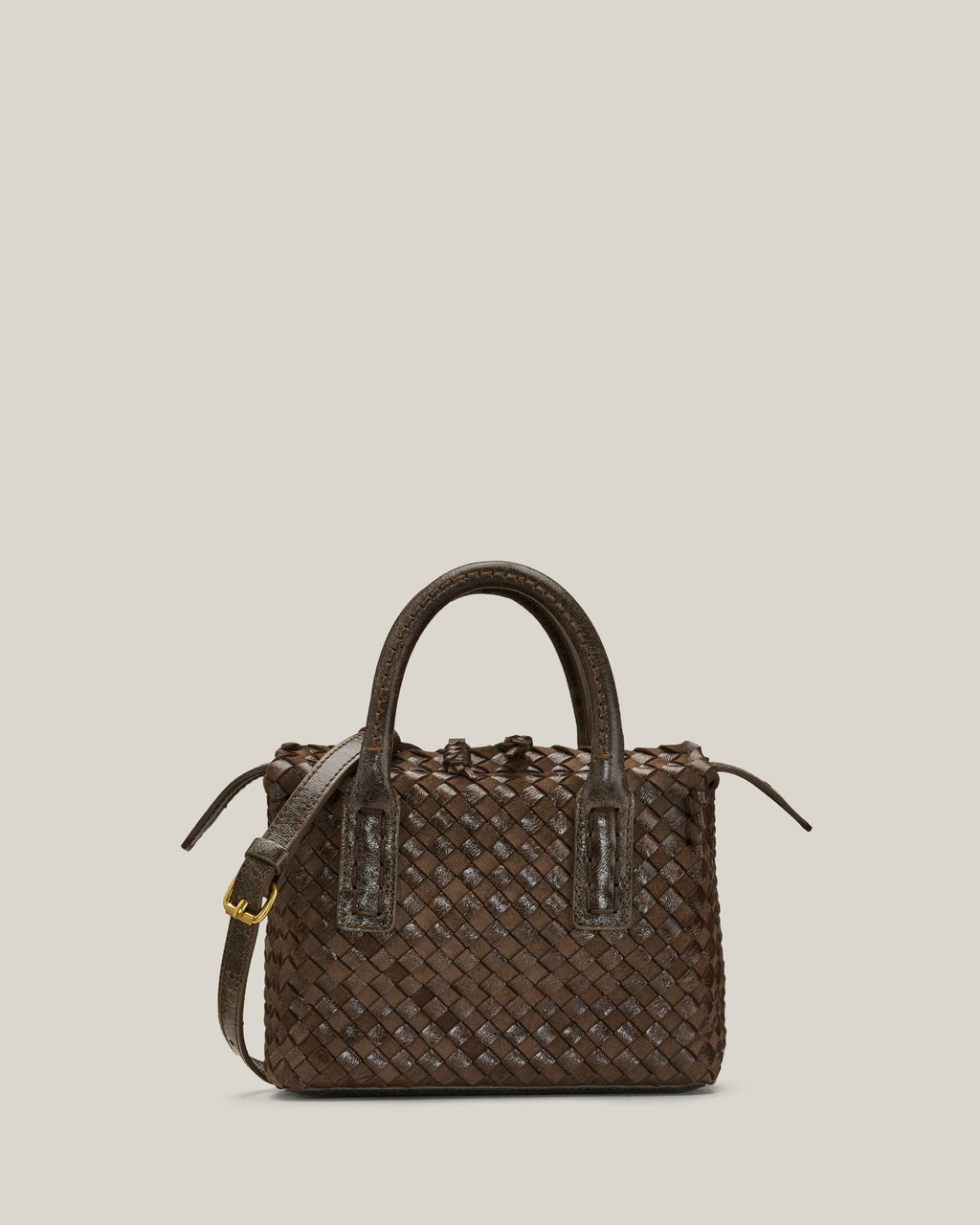 Box S - Bauletto piccolo intrecciato brown