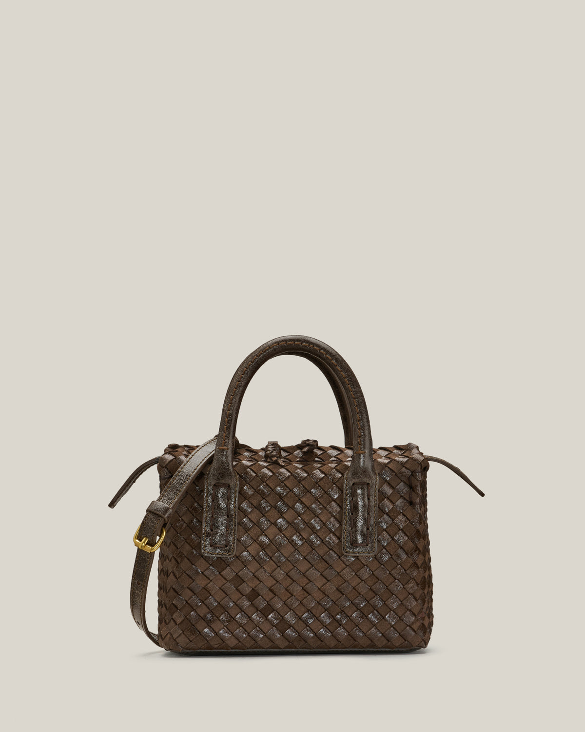 Box S - Bauletto piccolo intrecciato brown