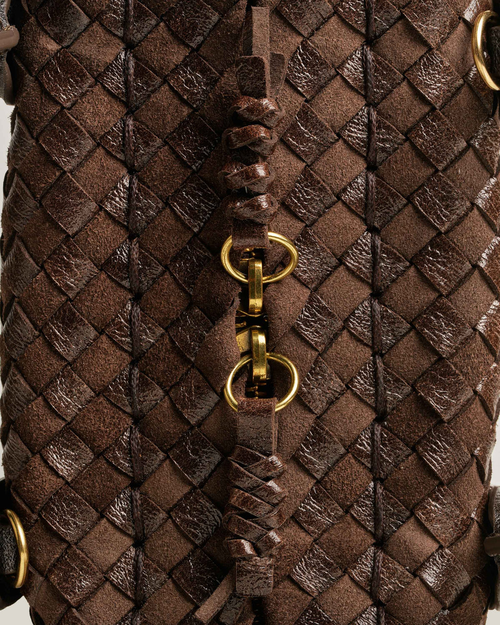 Box S - Bauletto piccolo intrecciato brown