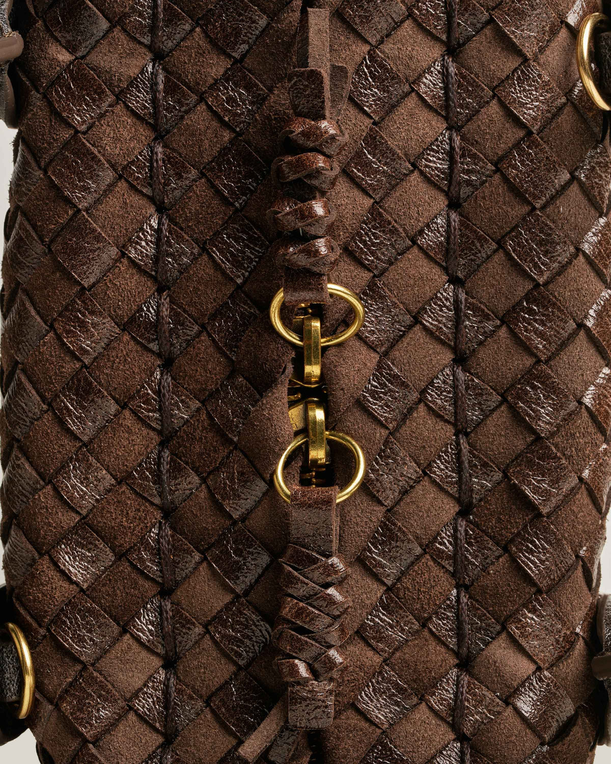 Box S - Bauletto piccolo intrecciato brown