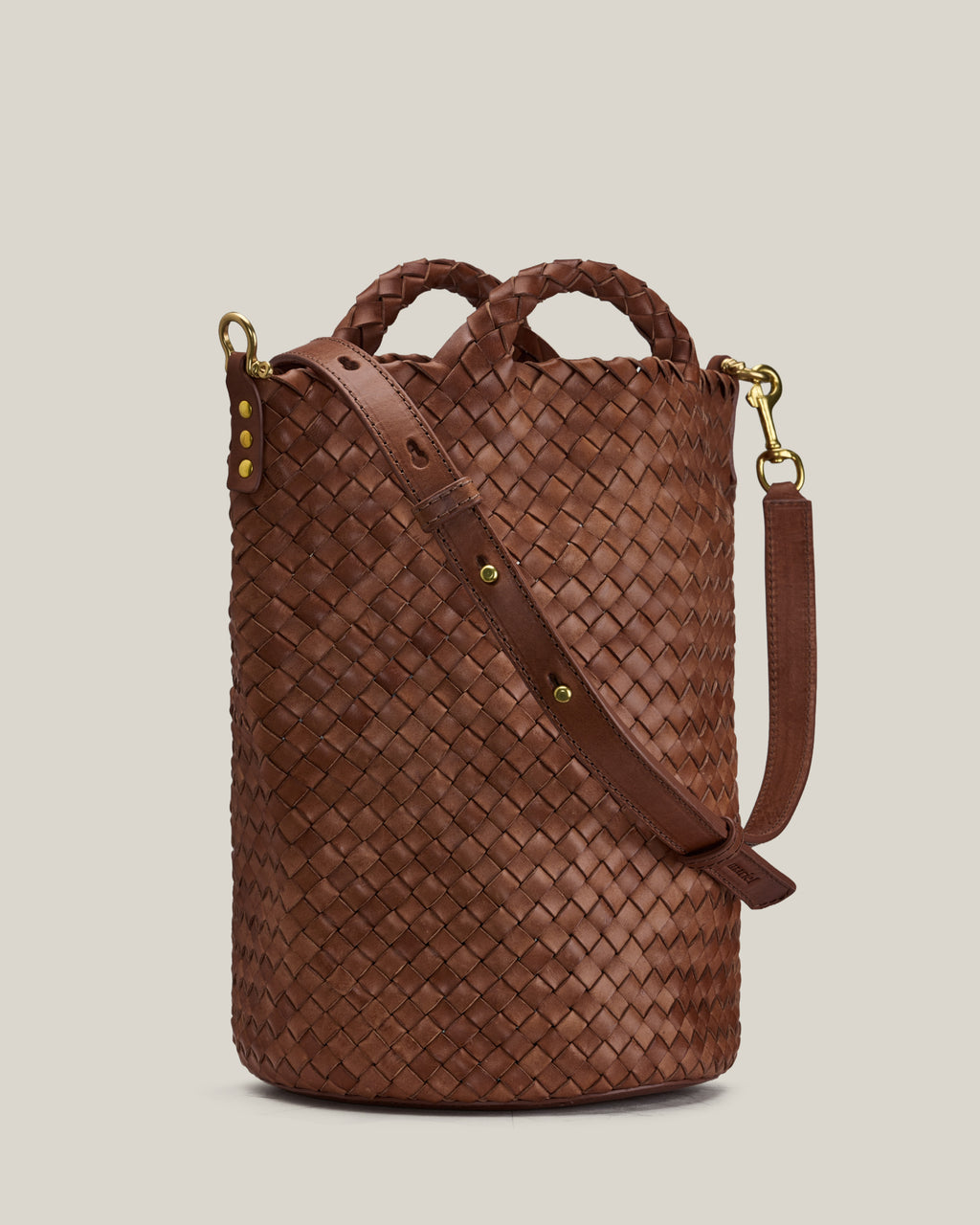 Bucket - secchiello in vacchetta intrecciata choco