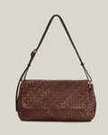 Coco -Flap bag intrecciata in vacchetta choco