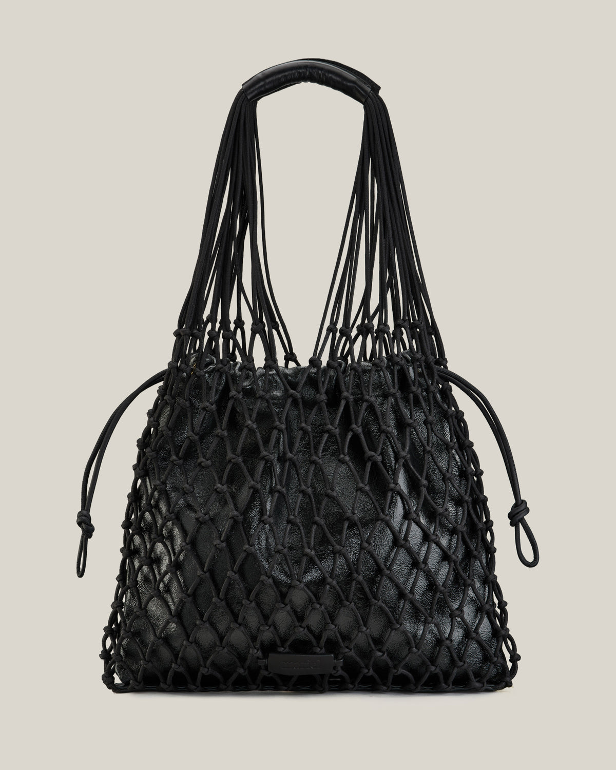 Elisa- Borsa nera intrecciata in cotone
