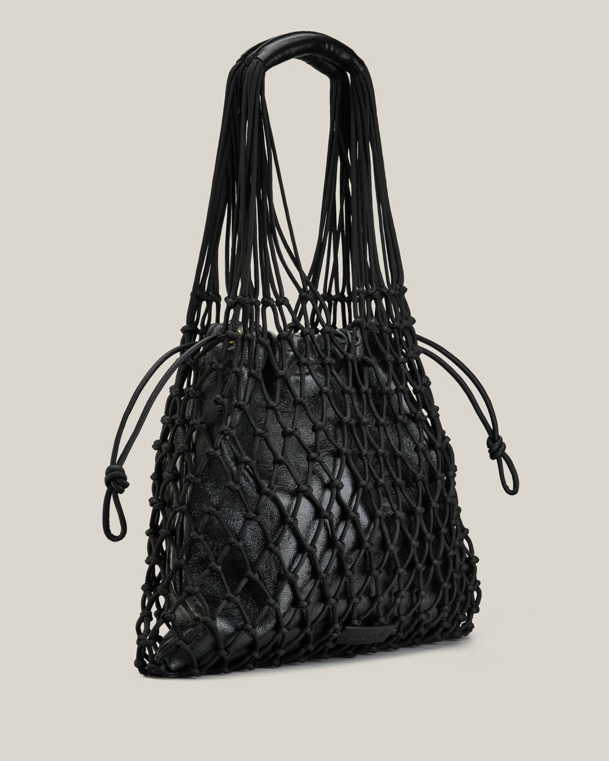 Elisa- Borsa nera intrecciata in cotone